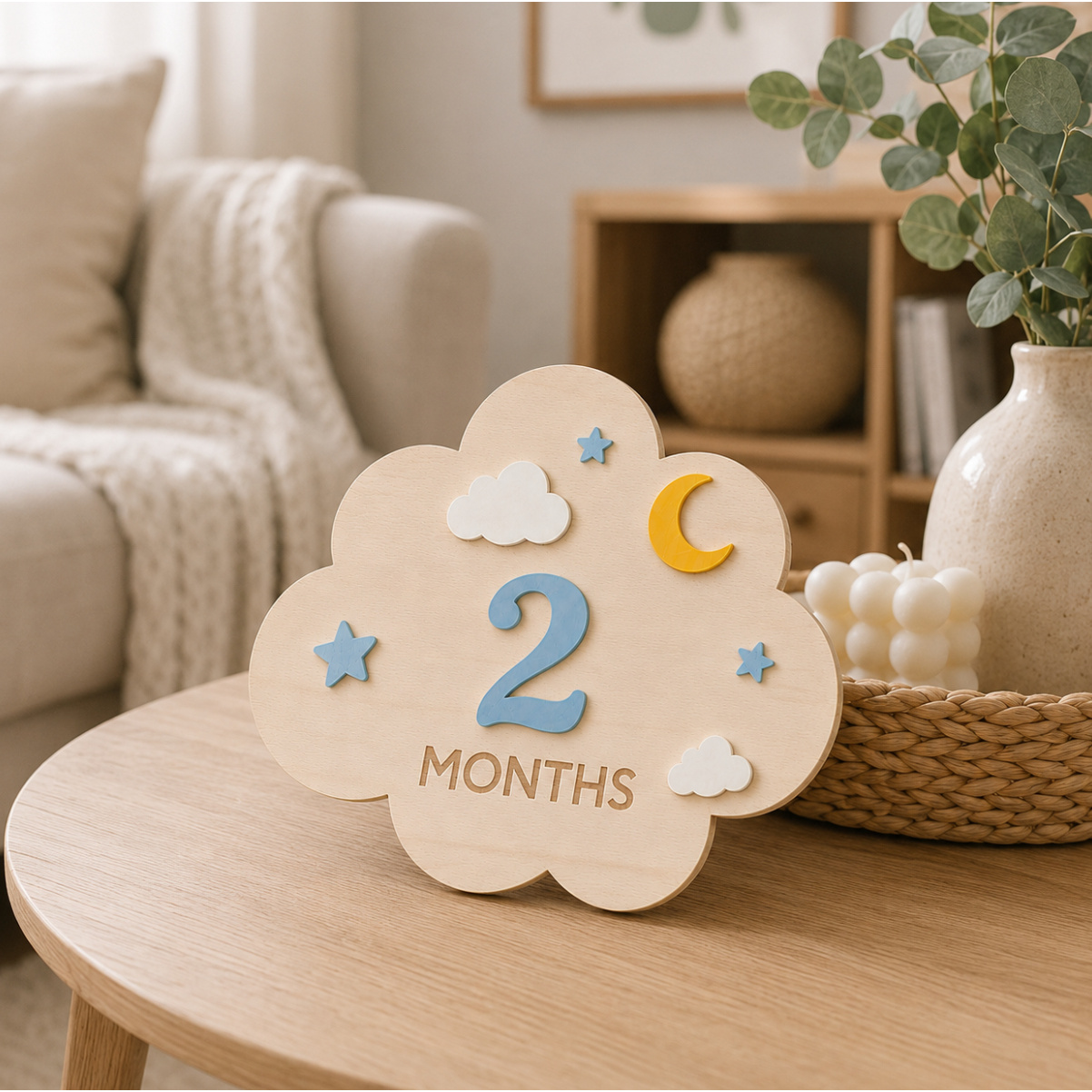 1‑Set Wooden Baby Monthly Mile - Photography Prompt review and price