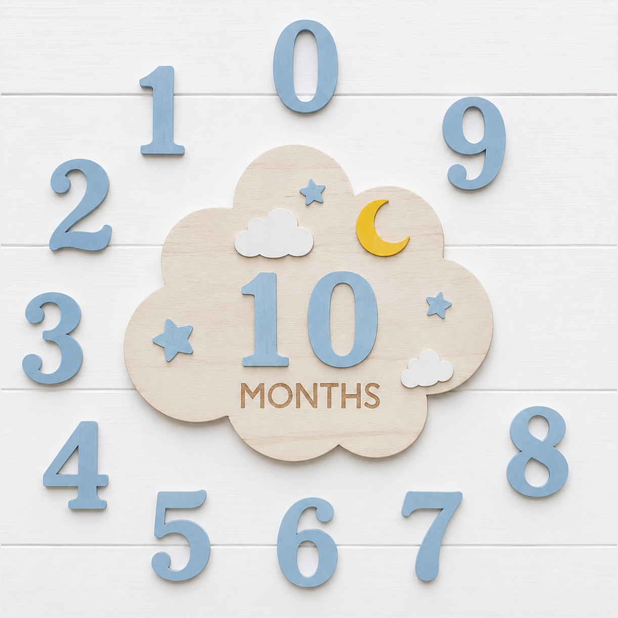 1‑Set Wooden Baby Monthly Mile - Photography Prompt review and price